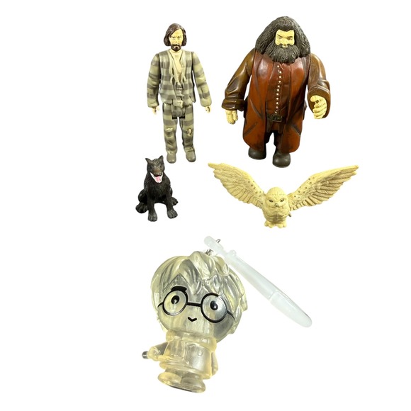 Harry Potter Other - Harry Potter Hagrid Sirius Black Azkaban Figures Hedwig Padfoot Keychain Lot